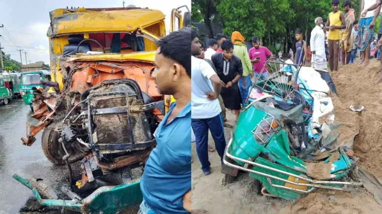 হবিগঞ্জে লরি, ট্রাক ও অটোরিকশার ত্রিমুখী সংঘর্ষে নিহত ২, মহাসড়কে যানজট