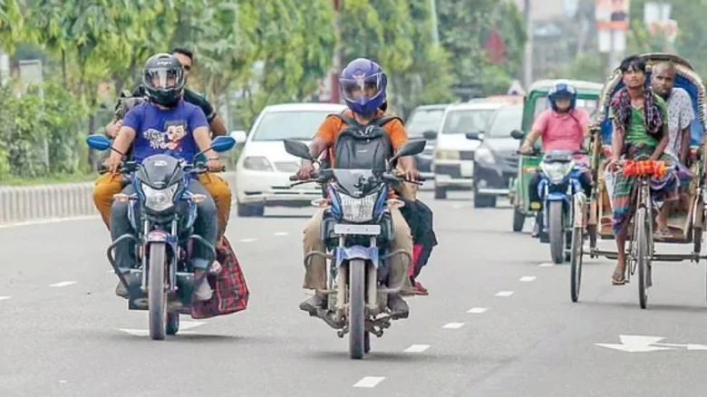 মোটরসাইকেলের সামনেও লাগবে নম্বর প্লেট